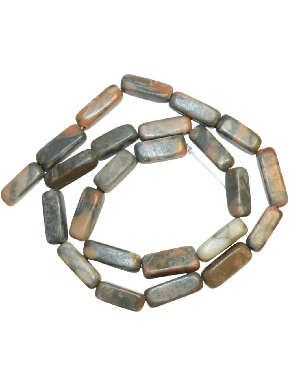 NG1980 Canyon Marble Square Tube 17mm - 22mm Natural Gemstone Beads 15